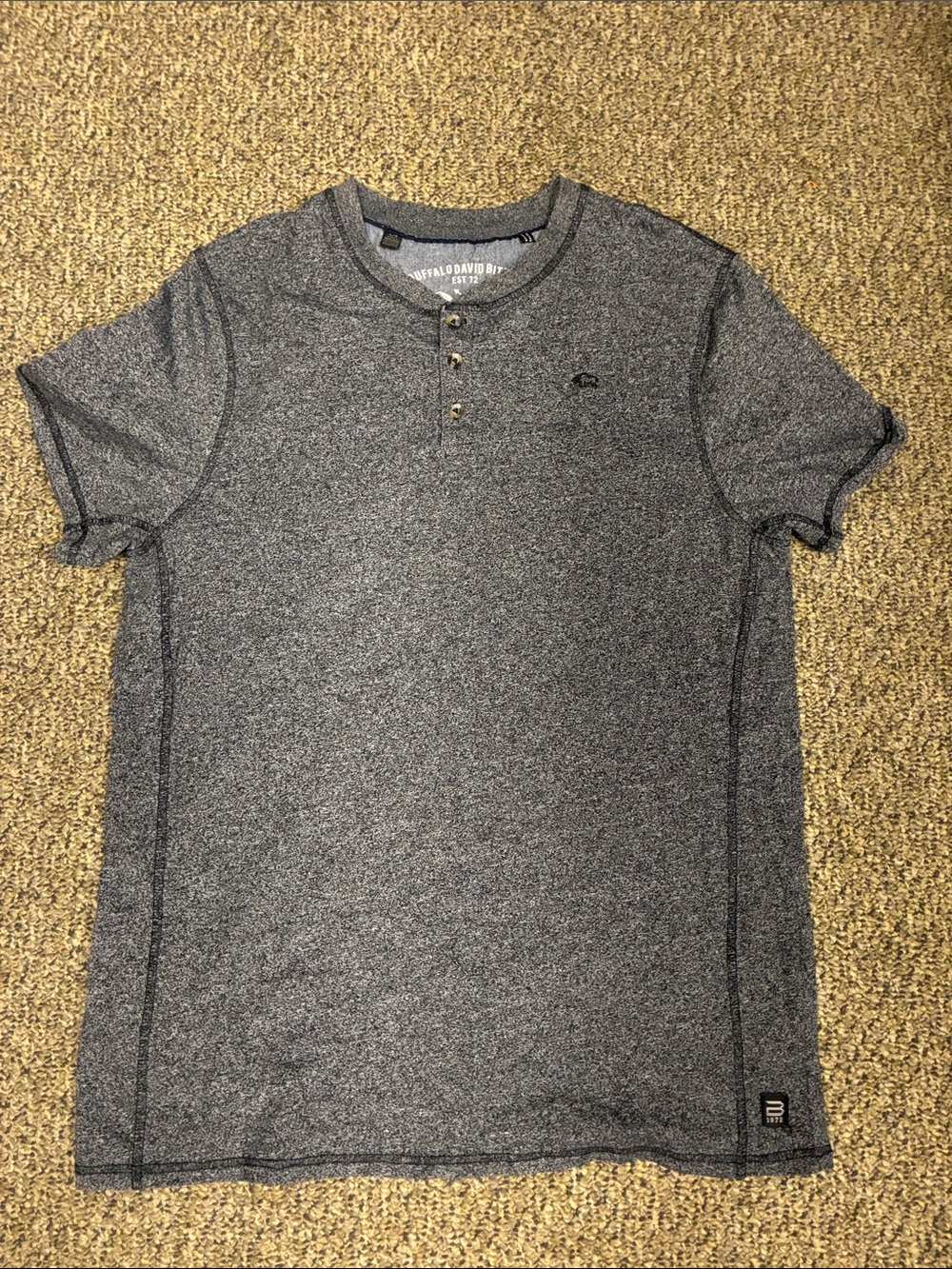 Buffalo David Bitton Gray Heather Short-Sleeve Henley